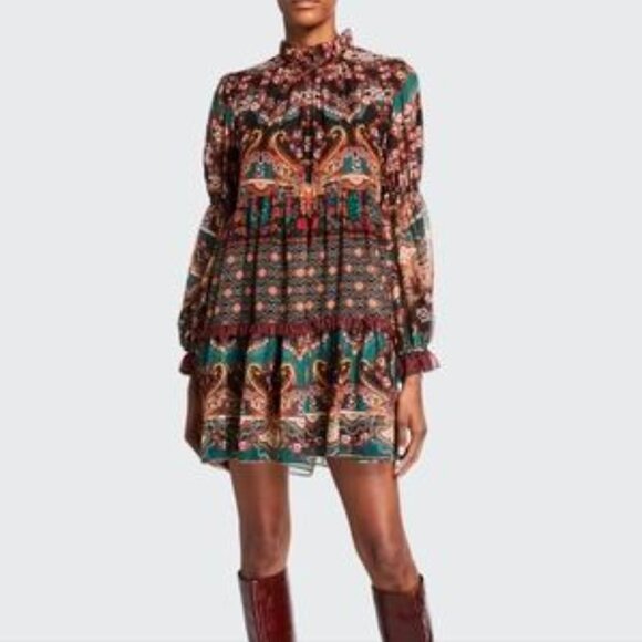 Alice And Olivia Dress Marcella Spellsbound Paisley mini - Picture 1 of 15